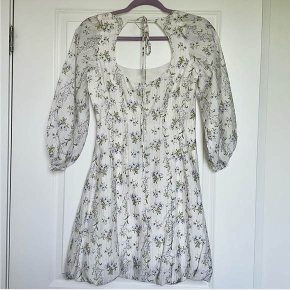 Brock Collection x H&M Collab Mini Bubble Hem Dress in White Floral Size XS NWT - Picture 8 of 10